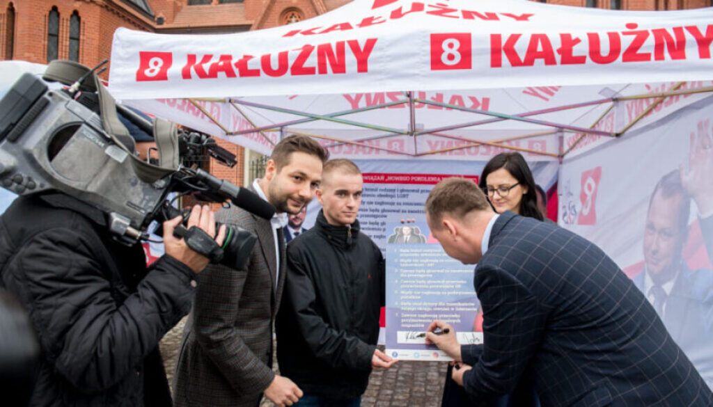 Kampania wyborcza 2019, Patryk Jaki wspiera Mariusza Kałużnego