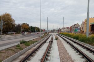 Budowa tramwaju na Jar w październiku 2022